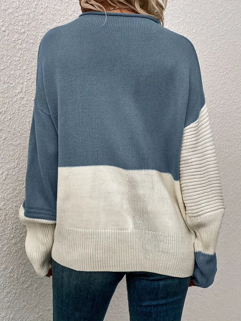 Alice | Moderner Farbblock-Pullover Mit Rundhalsausschnitt Für Stilvolle Looks